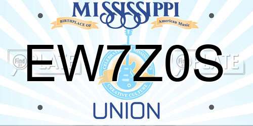 EW7Z0S Mississippi License Plate