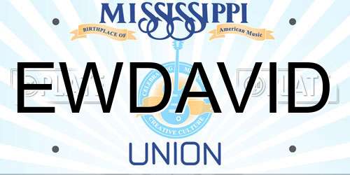 EWDAVID Mississippi License Plate