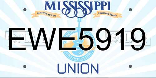 EWE5919 Mississippi License Plate