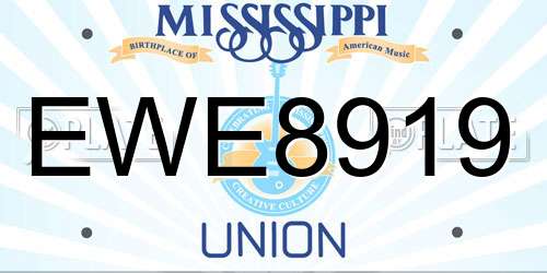 EWE8919 Mississippi License Plate