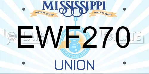EWF270 Mississippi License Plate