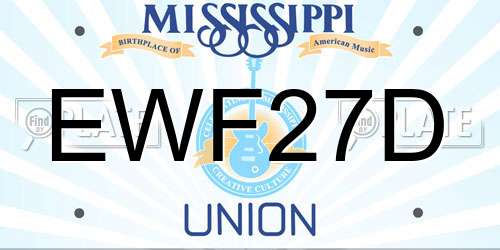 EWF27D Mississippi License Plate