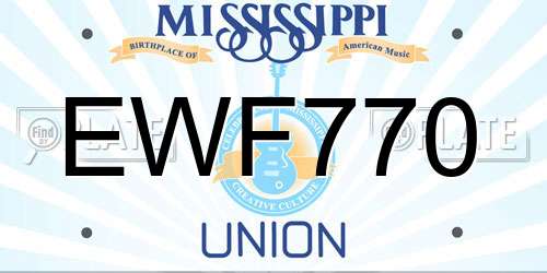 EWF770 Mississippi License Plate