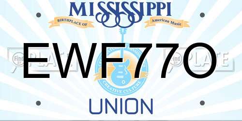 EWF77O Mississippi License Plate