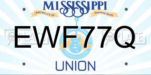 EWF77Q Mississippi License Plate