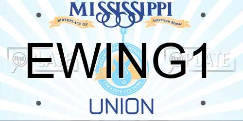 EWING1 Mississippi License Plate