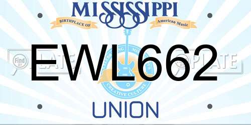 EWL662 Mississippi License Plate