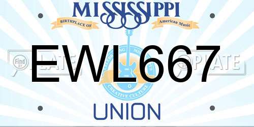 EWL667 Mississippi License Plate