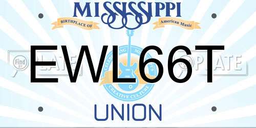EWL66T Mississippi License Plate