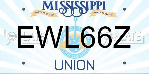 EWL66Z Mississippi License Plate