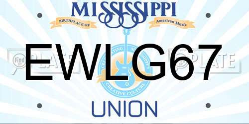 EWLG67 Mississippi License Plate