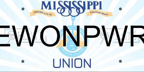 EWONPWR Mississippi License Plate