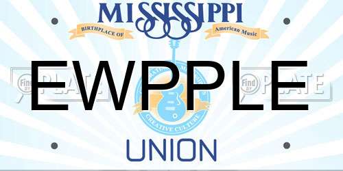 EWPPLE Mississippi License Plate