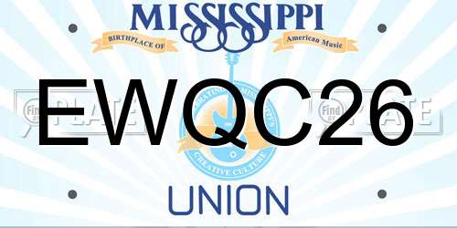 EWQC26 Mississippi License Plate