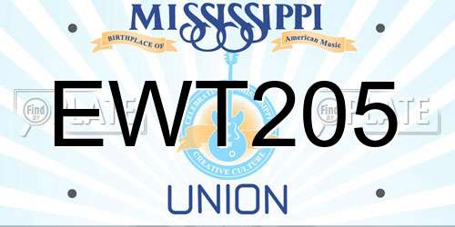 EWT205 Mississippi License Plate