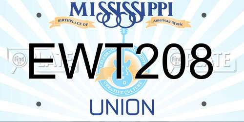 EWT208 Mississippi License Plate