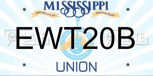 EWT20B Mississippi License Plate
