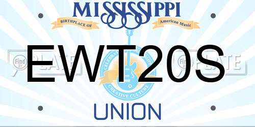 EWT20S Mississippi License Plate
