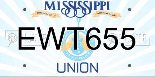 EWT655 Mississippi License Plate