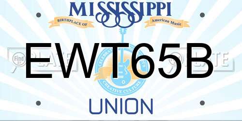 EWT65B Mississippi License Plate