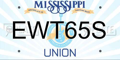 EWT65S Mississippi License Plate