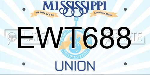 EWT688 Mississippi License Plate