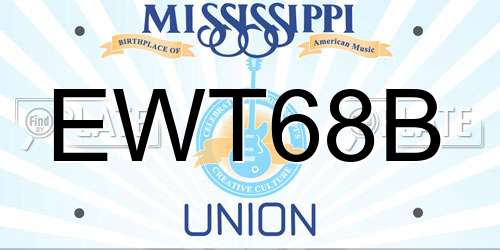 EWT68B Mississippi License Plate