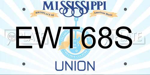 EWT68S Mississippi License Plate