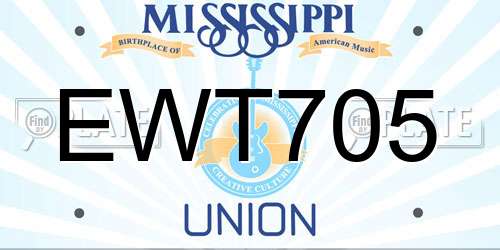 EWT705 Mississippi License Plate