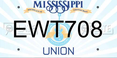 EWT708 Mississippi License Plate