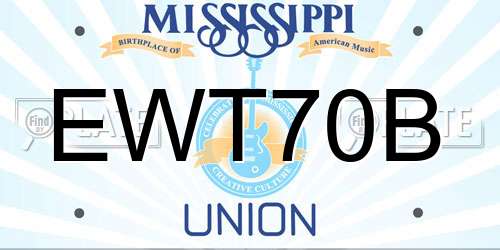 EWT70B Mississippi License Plate