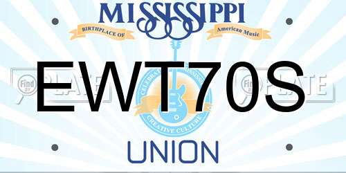 EWT70S Mississippi License Plate