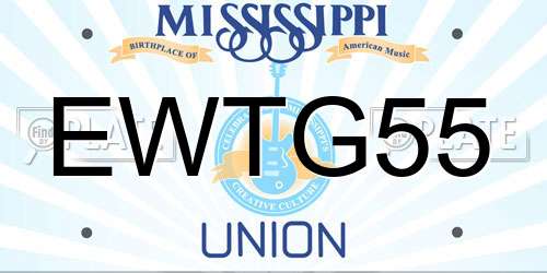 EWTG55 Mississippi License Plate