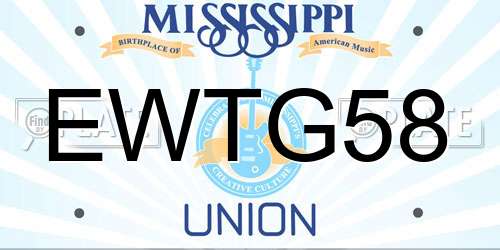 EWTG58 Mississippi License Plate