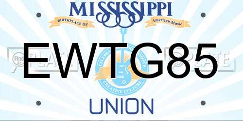 EWTG85 Mississippi License Plate