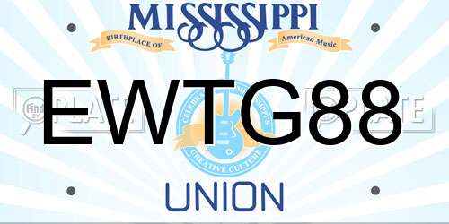 EWTG88 Mississippi License Plate