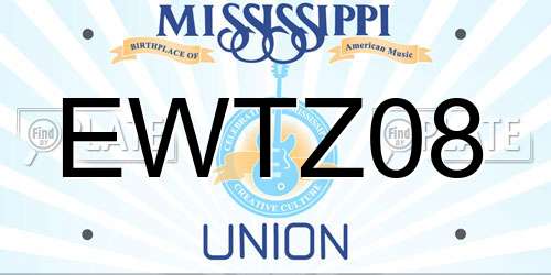 EWTZ08 Mississippi License Plate