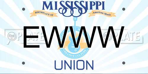EWWW Mississippi License Plate
