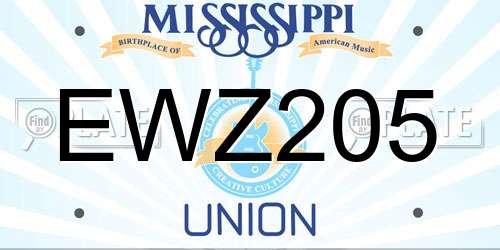 EWZ205 Mississippi License Plate