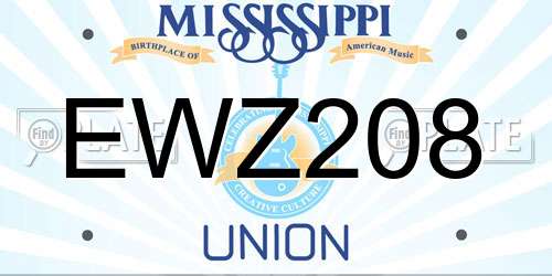 EWZ208 Mississippi License Plate