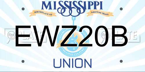 EWZ20B Mississippi License Plate