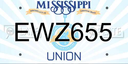 EWZ655 Mississippi License Plate