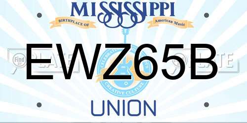 EWZ65B Mississippi License Plate