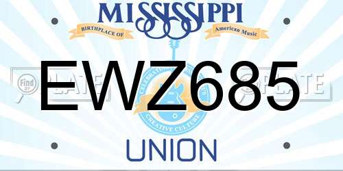 EWZ685 Mississippi License Plate