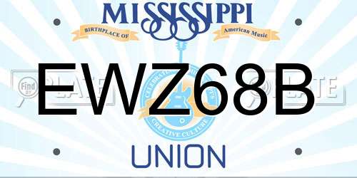 EWZ68B Mississippi License Plate