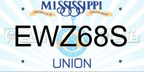 EWZ68S Mississippi License Plate