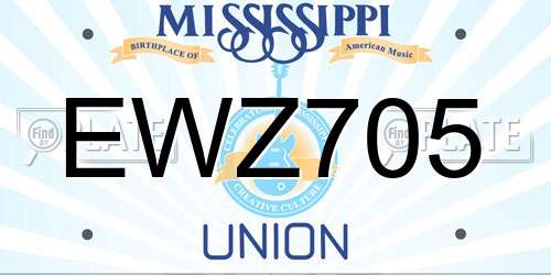 EWZ705 Mississippi License Plate