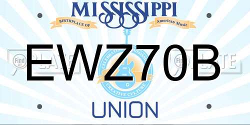 EWZ70B Mississippi License Plate