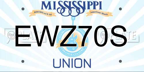 EWZ70S Mississippi License Plate