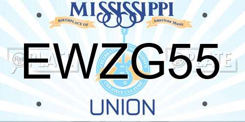 EWZG55 Mississippi License Plate